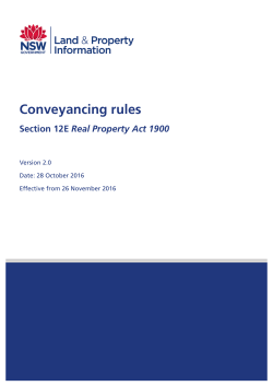 Conveyancing Rules - Land and Property Information