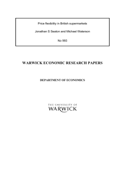 Price flexibility in British supermarkets Jonathan S Seaton and