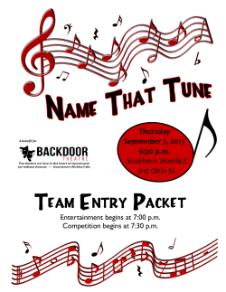 Team Entry Packet - Backdoor Theatre