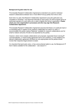 MACH Research Collaboration Agreement