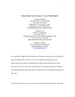 Product Returns on the Internet: A Case of Mixed