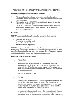 PDTTA Code of Conduct as at Aug 2013