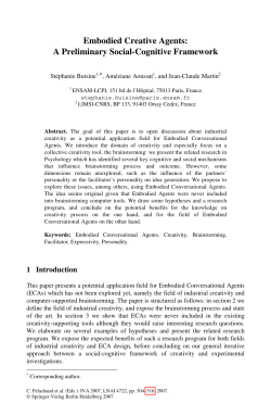 Embodied Creative Agents - St&eacute;phanie Buisine