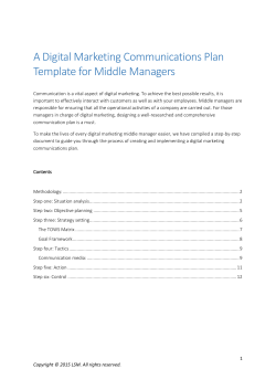 A Digital Marketing Communications Plan Template for Middle