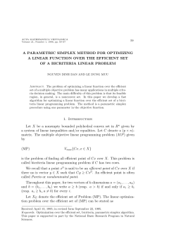 A PARAMETRIC SIMPLEX METHOD FOR OPTIMIZING A LINEAR