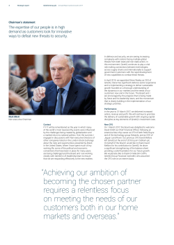 Achieving our ambition of becoming the chosen partner