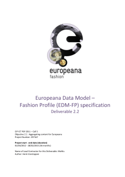 Europeana data Model Fashion Profile (EDMfp)