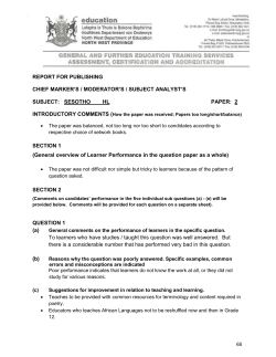 Sesotho HL P2_2013 - North West Department of Education