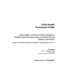 A Functional Profile for Emergency Department