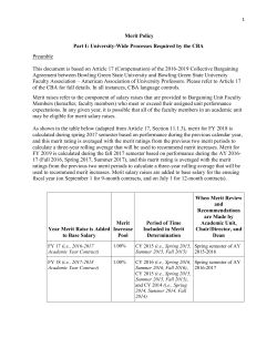 Merit Score for Service - Bowling Green State University