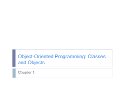 Object-Oriented Programming: Classes and Objects