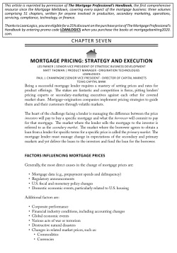 mortgage pricing: strategy and execution