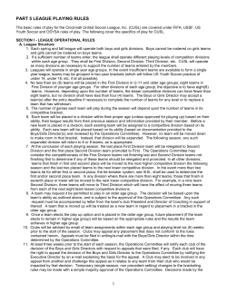 League Playing Rules - Greater Cincinnati Soccer League