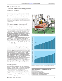 ABC of intensive care Outcome data and scoring systems