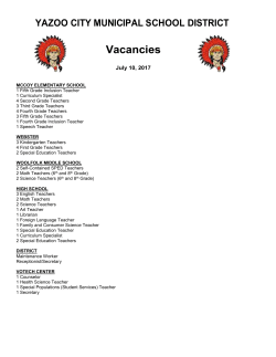 Job Vacancies - the Yazoo City Municipal School District