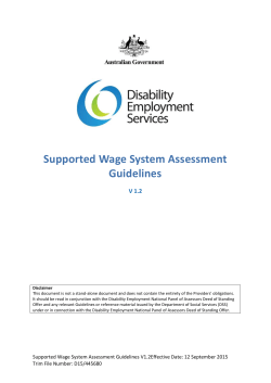 Supported Wage System Assessment Guidelines V 1.2