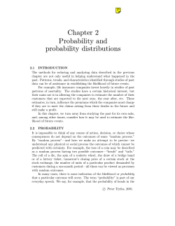 Chapter 2 Probability and probability distributions