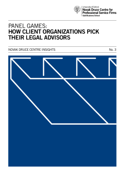 panel games: how client organizations pick their legal advisors