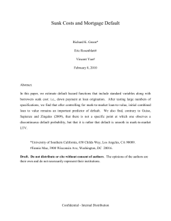 Sunk Costs and Mortgage Default