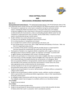 ihsaa softball relative to non-school sponsored participation
