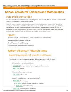 Actuarial Science (BS) - The University of Texas at Dallas