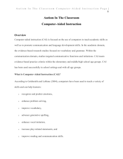 Computer-aided instruction (CAI)