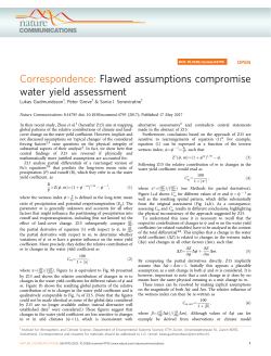 Flawed assumptions compromise water yield assessment