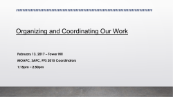 Organizing and Coordinating Our Work