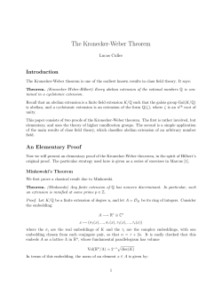 The Kronecker-Weber Theorem - University of Chicago Math