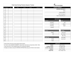 Field Goal Kicking Practice Session Tracker