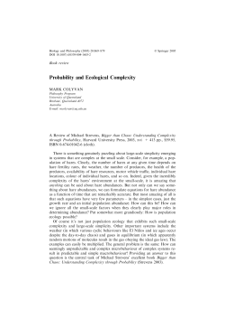 Probability and ecological complexity