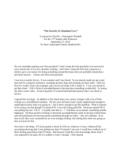 9-21-14 The Scarcity of Abundant Love