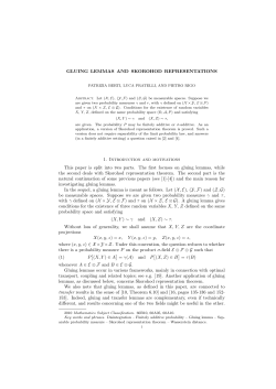 GLUING LEMMAS AND SKOROHOD REPRESENTATIONS 1