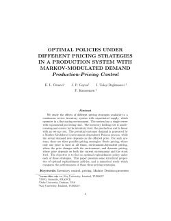 Optimal Policies under Different Pricing Strategies in a Production