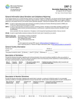 DRF-2 Deviation Reporting Form - Minnesota Pollution Control
