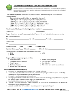 2017WASHINGTON FOOD COALITION MEMBERSHIP FORM