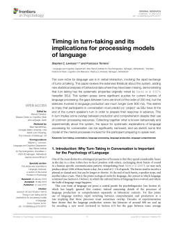 Timing in turn-taking and its implications for processing models of