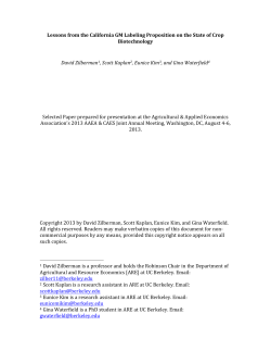 Lessons from the California GM Labeling Proposition on the State of