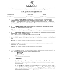 2016 Sponsorship Opportunities
