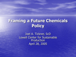 Future Sustainable Chemicals Management &mdash; What is Our