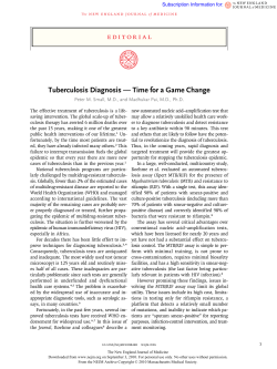 Tuberculosis Diagnosis — Time for a Game Change
