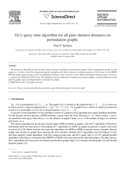 O(1) query time algorithm for all pairs shortest distances