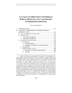 canada`s corruption of foreign public officials act and