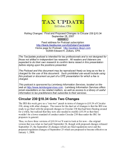 Circular 230 &sect;10.34 Gets Two Changes