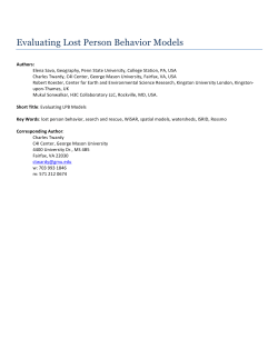 Evaluating Lost Person Behavior Models revision tracked