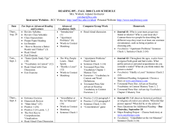 reading 095 – fall 2007 class schedule