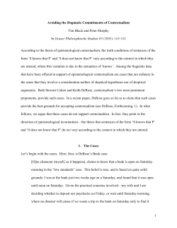 Avoiding the Dogmatic Commitments of Contextualism