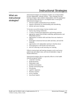 Instructional Strategies
