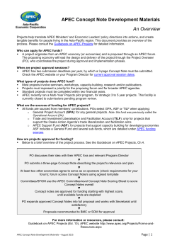 APEC Project Proposal - Asia-Pacific Economic Cooperation