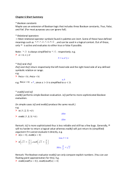 Chapter 6 Short Summary - Boolean Algebra and